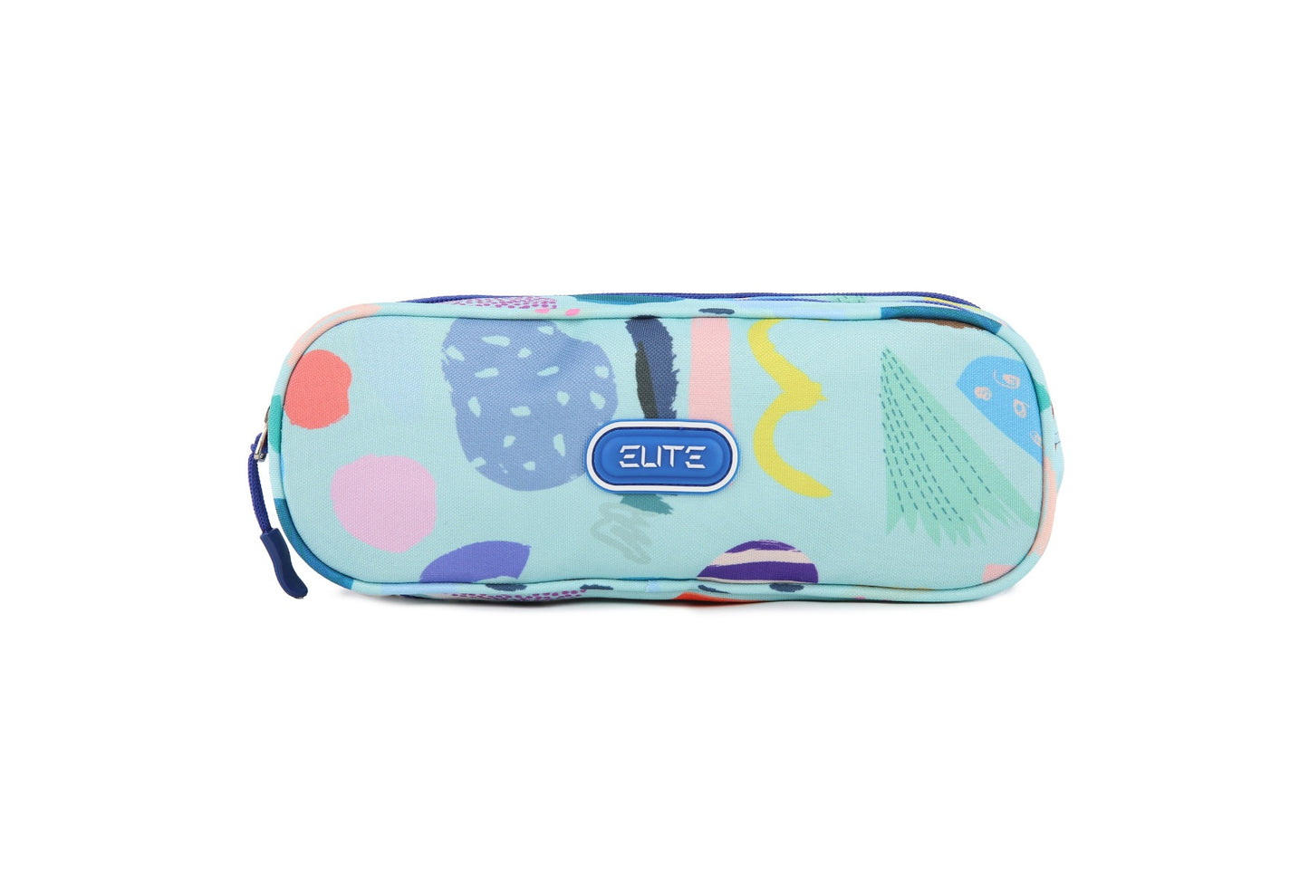 Elite Big Capacity Pencil Case Large Storage Bag 3 Compartments Canvas Pencil Pouch - No:GS218 - Blue
