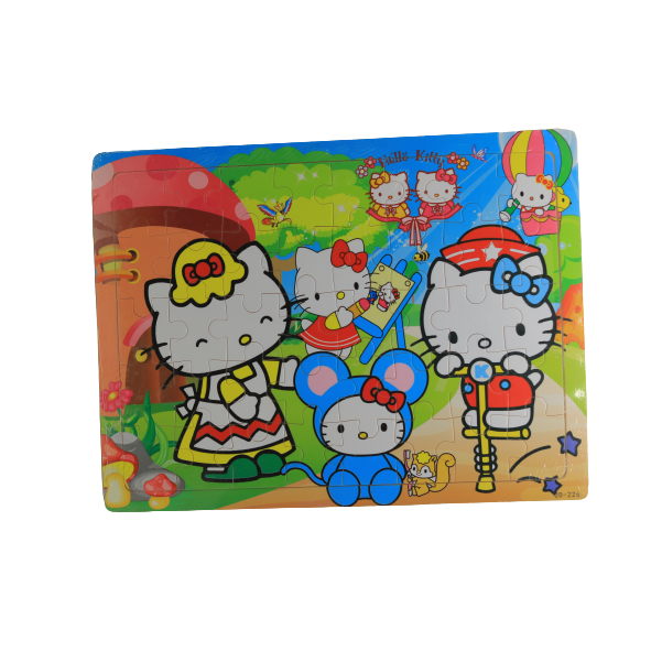 أحجية خشبية لمحاكاة شخصية هيلو كيتي - 20×27 سم - رقم: JD-226