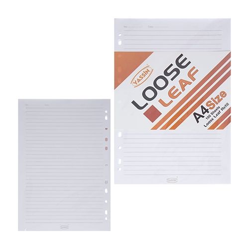 مجموعة ياسين من أوراق مسطرة A4 - 100 ورقة