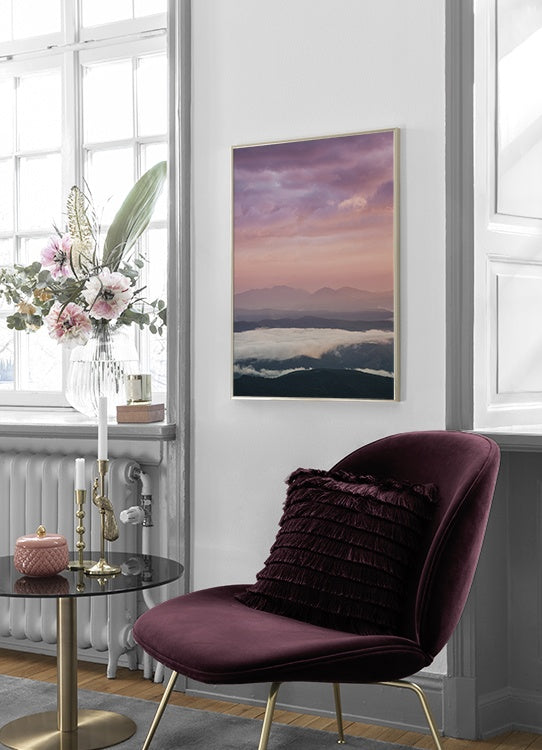 إطار شروق الشمس الوردي