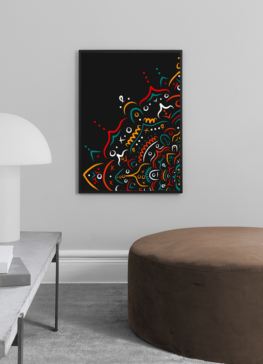 Quarter Circle Mandala Frame