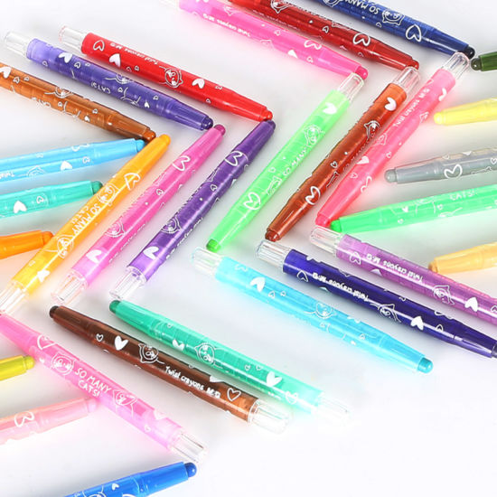 أقلام تلوين شمعية من إم آند جي، مجموعة "قطط كثيرة"، قابلة للسحب (48 لونًا) - رقم المنتج: AGMX4339