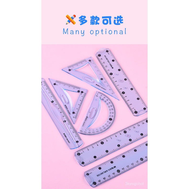M&G Morning Measuring Set of 4 Soft Straightedge Plastic Ruler Transparent - No:ARL960Q2