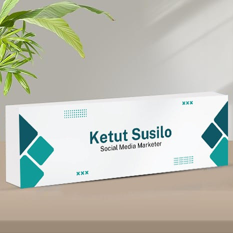 Artblox Acrylic Office Desk Name Plate Personalized -blue