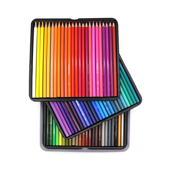 Staedtler Pack Of 72 Hexagonal Colored Pencils With Metal Box