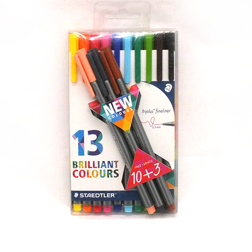 Staedtler Fineliner Pens (10 PEN + FREE 3 )