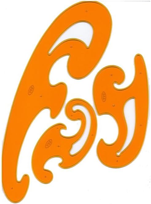 S&A French Curve 3 Piece Semi Transparent - No:KR3300