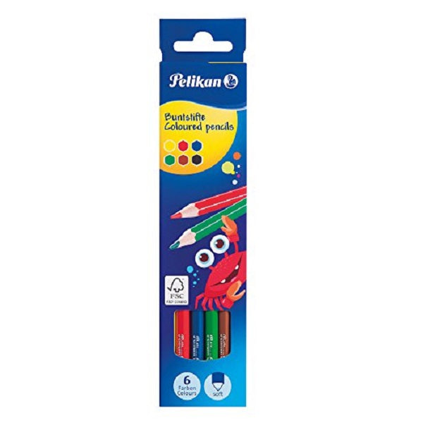 Pelikan 17.5 Cm Colored Pencils, 6 Colors - No:BS6LN