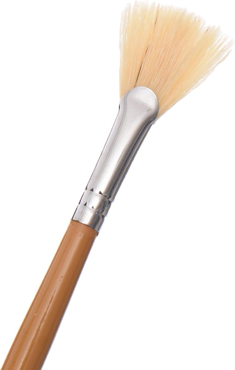 Set Of 6 Pieces Of Fan Paint Brush With Long Natural Hair,Multi Colour