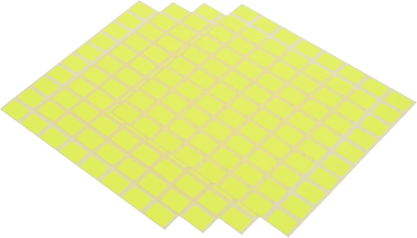 ملصق لاصق عالي الوضوح من المنار، 12 × 17 مم، مصنوع من مواد ممتازة - أصفر فلورسنت