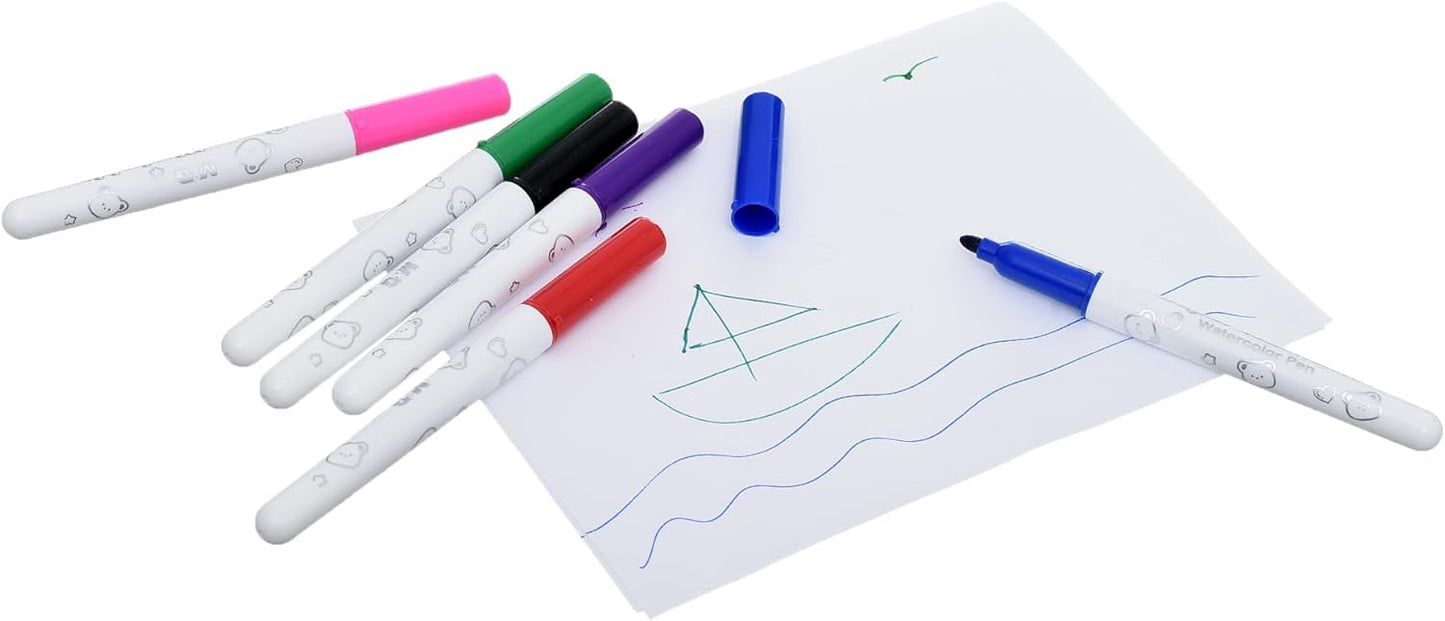 M&G Chenguang Ergo Super Washable Watercolor Felt Tip Pens algorithms, 6 Vibrant Colors for Kids - No:ACP901HK