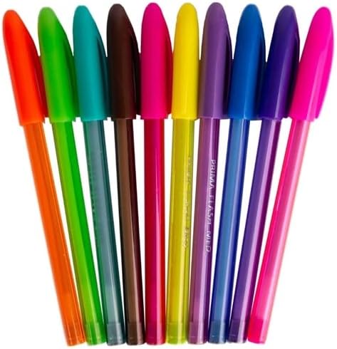 Prima flash ballpoint pen, set of 10 assorted colors - No:328