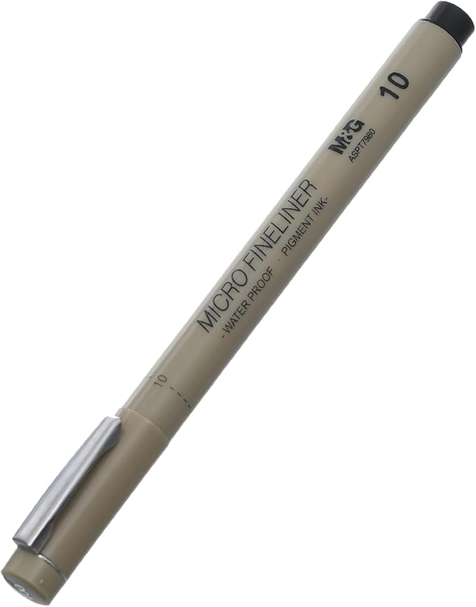 M&G Chenguang Micro Fineliner Pen, 1.0 mm Ultra-Micro Tip for Ultra-Precise Art - Black - No:ASPT7980