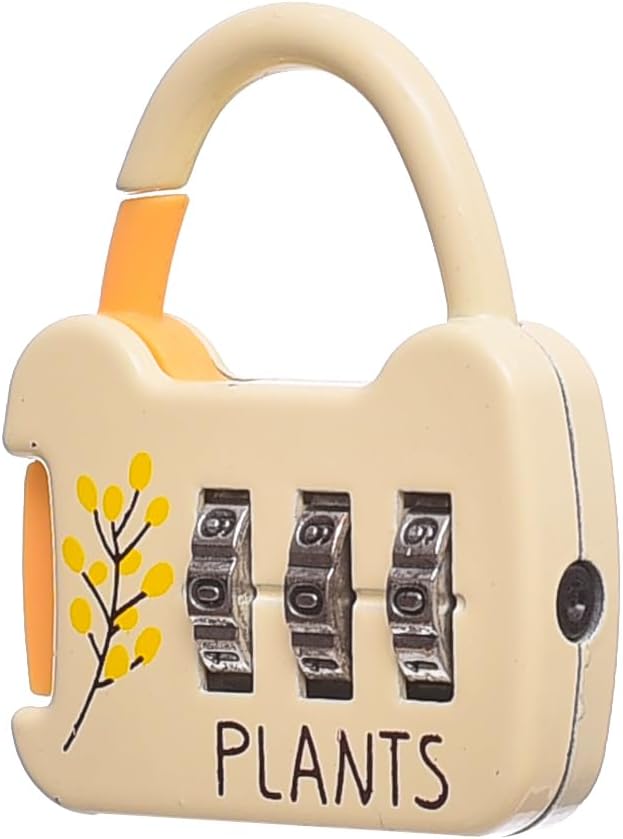 قفل صغير لطيف بثلاثة أرقام بتصميم نباتات للأمتعة وحقائب الظهر - رقم: JY80006-1