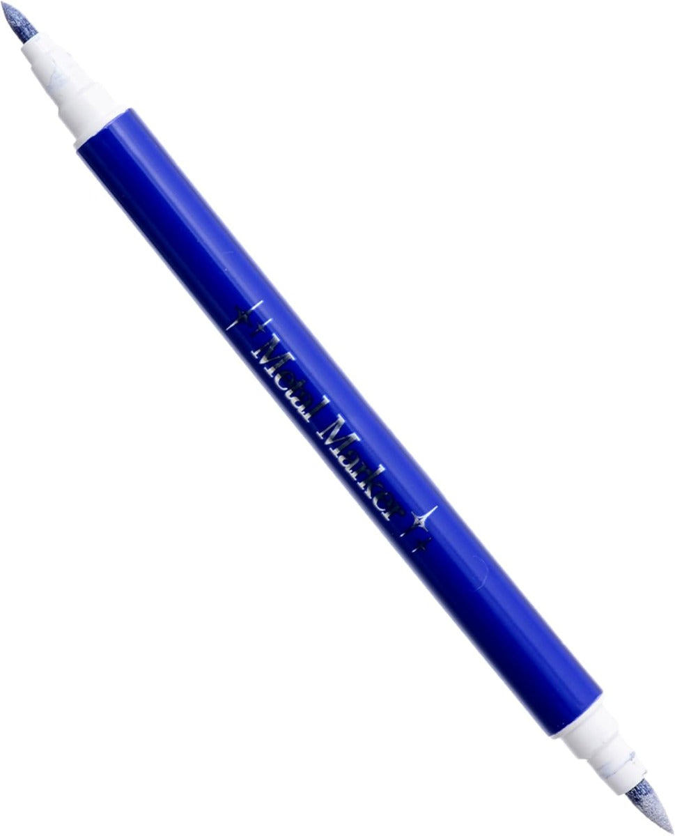 M&G Metal Marker Pen, Number 8062, Double-Tip, Blue
