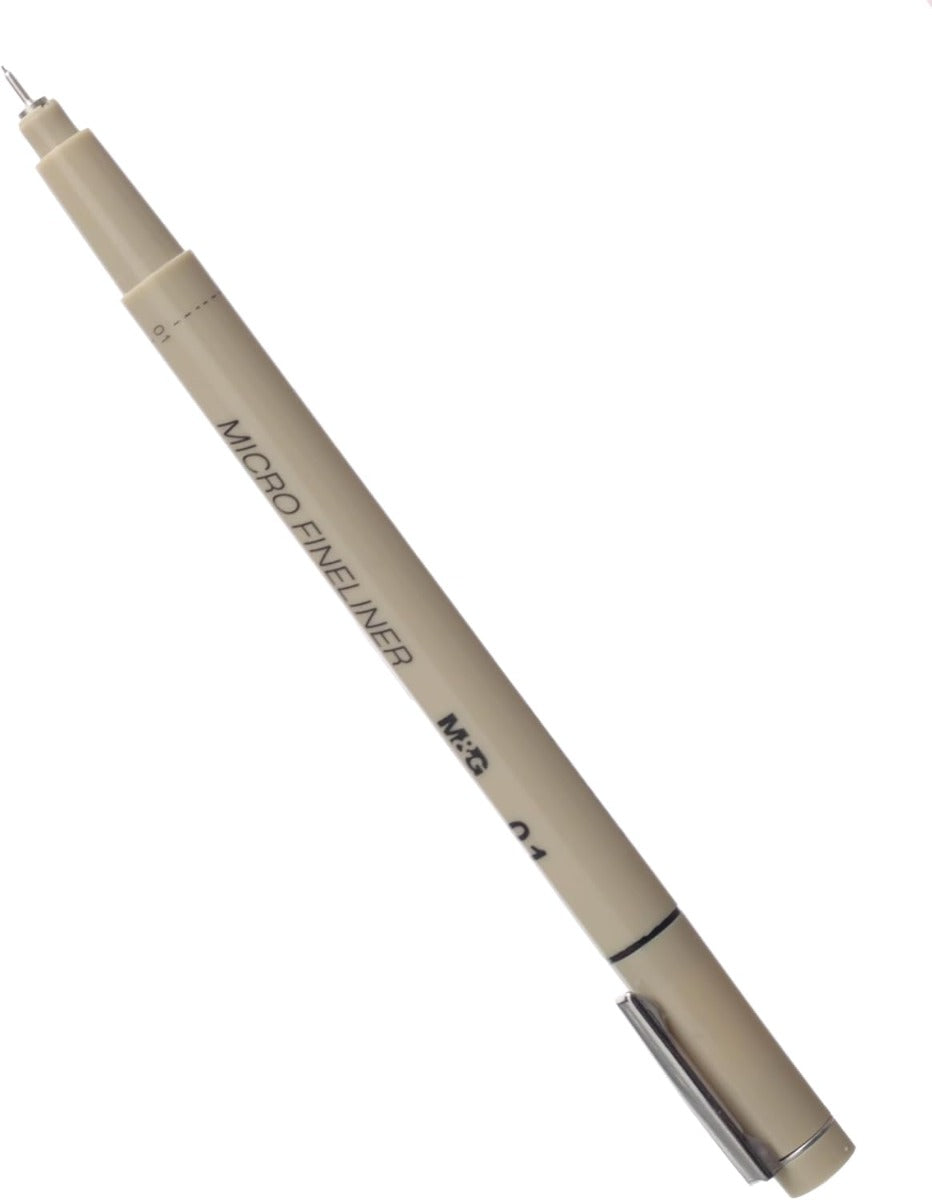 M&G Chenguang Micro Fineliner Pen, 0.1 mm Ultra-Micro Tip for Ultra-Precise Art - Black - No:ASPT7972