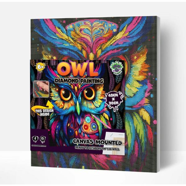 Splat Planet Owl Diamond Art Kit, Size: 40 cm x 30 cm