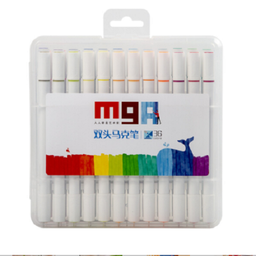 M&G Chenguang set of 36 colors double-headed thin rod markers fiber tib - No:ZPMV0703