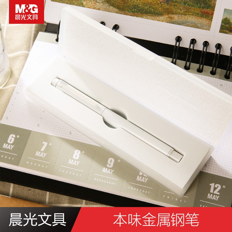 M&G Fountain Metal Pen Classic - White - No:AFPY5606