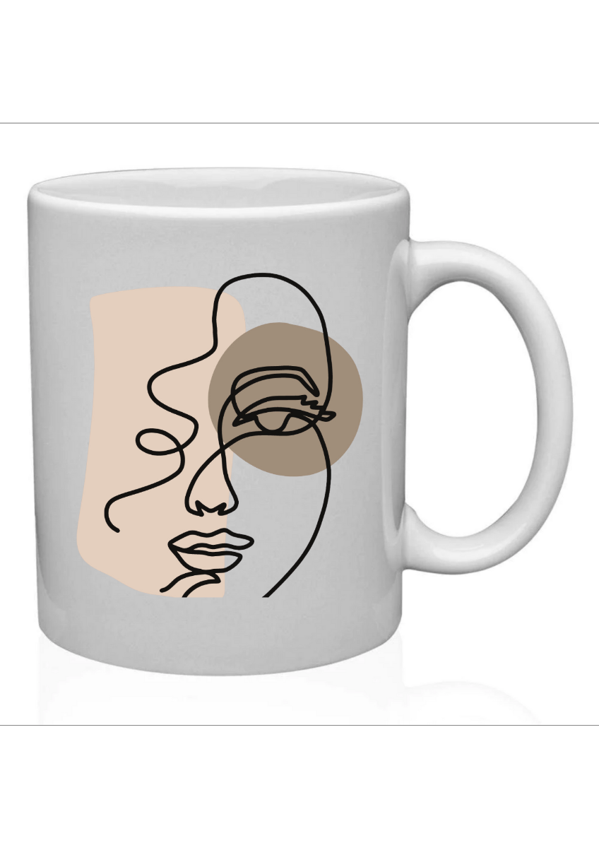 Face art ceramic mug