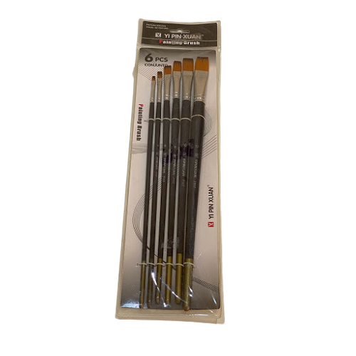 Painting Brush Set Black - 6pcs - No:6040