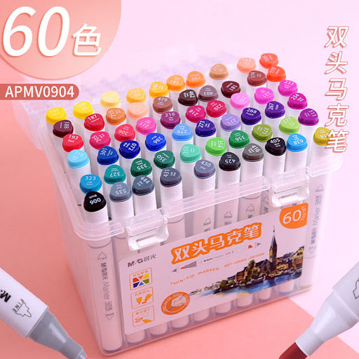 مجموعة أقلام تحديد مزدوجة الرأس من إم آند جي - 60 قطعة - رقم المنتج: APMV0904