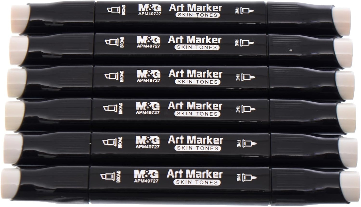 مجموعة أقلام تلوين من إم آند جي آرتس، 6 قطع - رقم المنتج: Apm49727