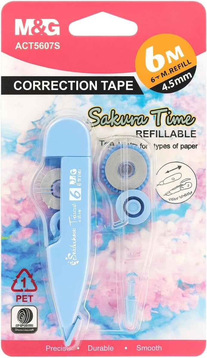 M&G Chenguang Correction Tape, Easy to Use Applicator for Instant Corrections 6M * 5MM - 1pcs - No:ACT56075