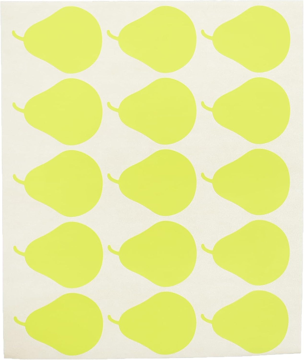 El Manar Delightful Pear-Shaped Adhesive Label Sticker, 31x41.5 mm With Premium Material - Yellow Fluorescent - 60 Labels - No: 0797