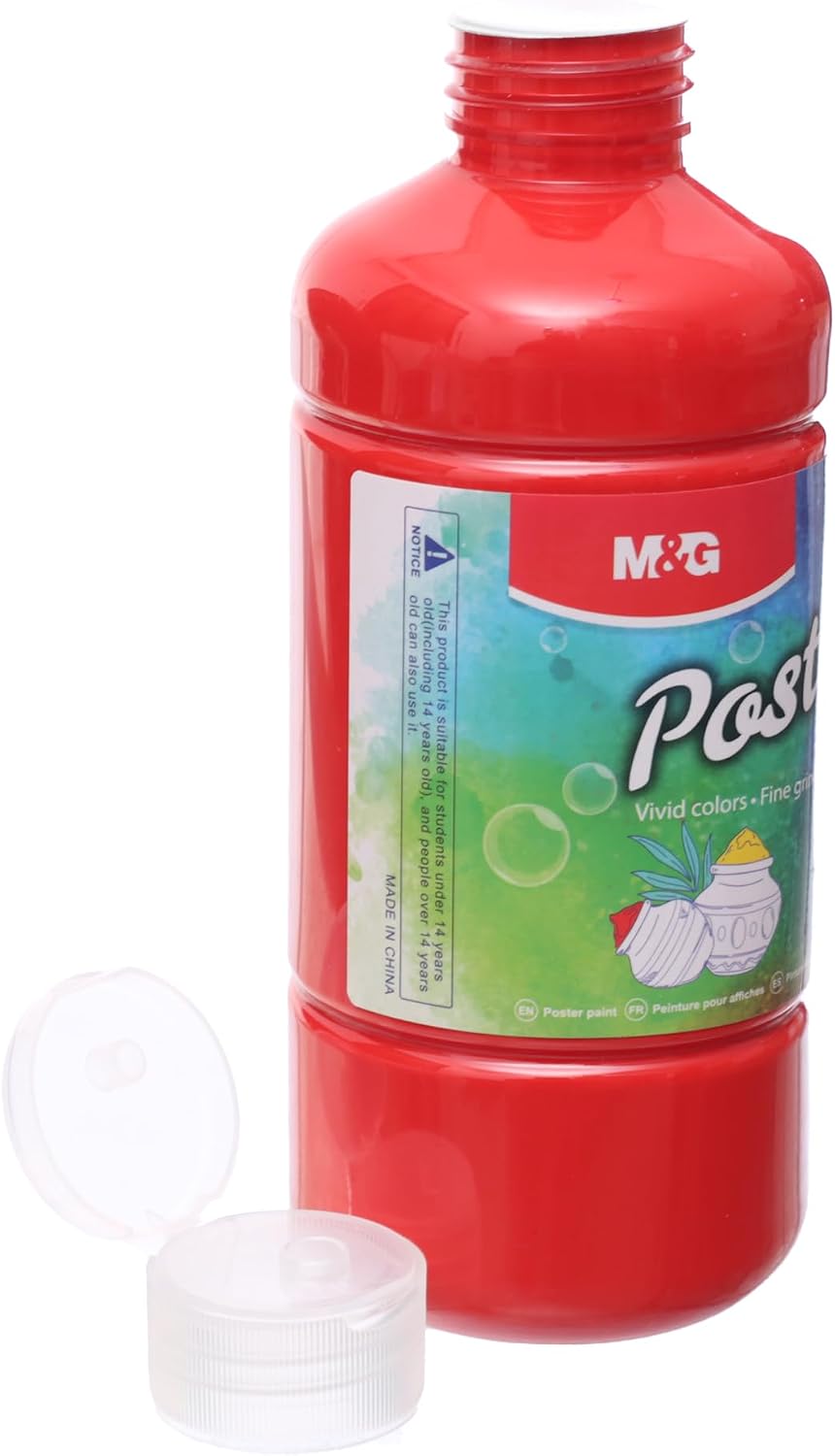 M&G Chenguang Gouache Poster Paint, Bold Art Creation, Vibrant Pigment, 500ml, Red - No: APL976R0QW