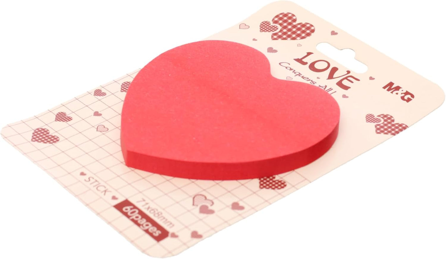 M&G Chenguang Heart Love Sticky Note 3x3 Inch, for Organized and Colorful Note-Taking, 60 Sheets per Pad - No:YD-944