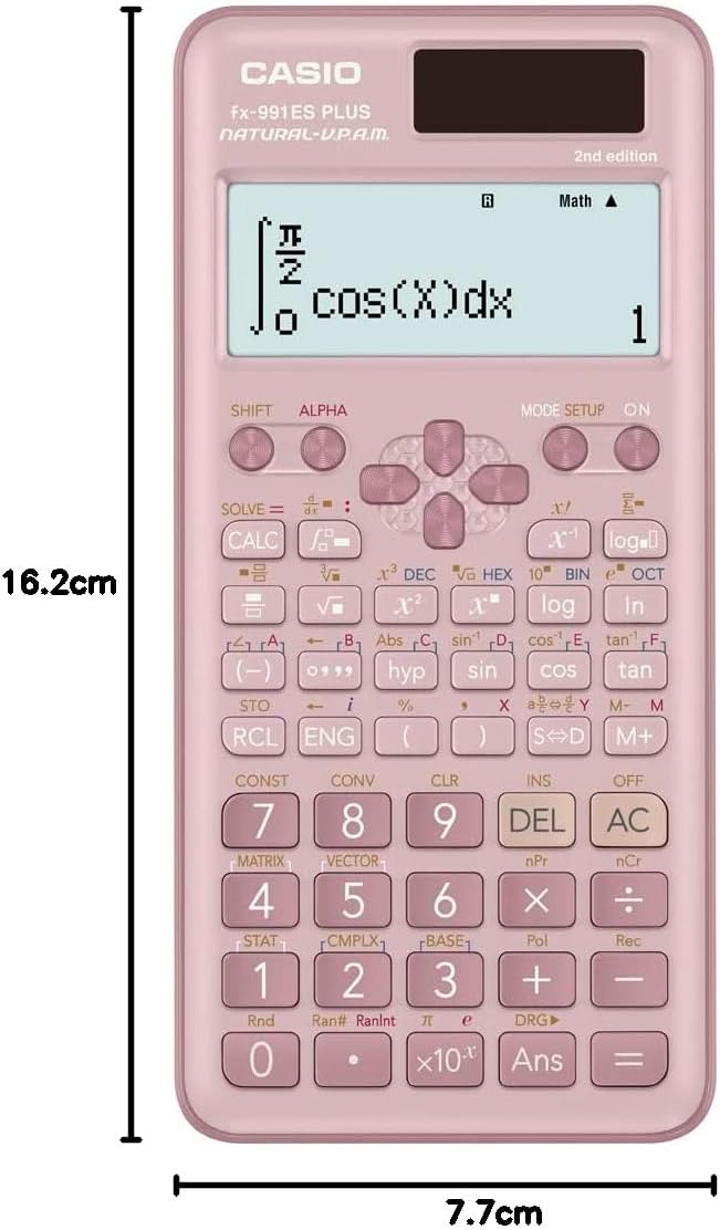 Casio Scientific Calculators Non Programmable 10 2 Digis 417 Functions Pink Color - No: FX-991 ES PLUS