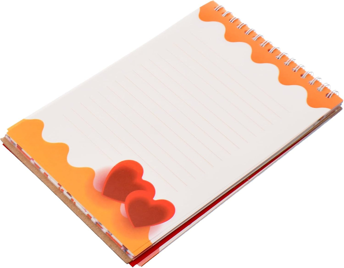 Yassin. Block Note Heart, 20 * 14 Cm, Wire - Red White