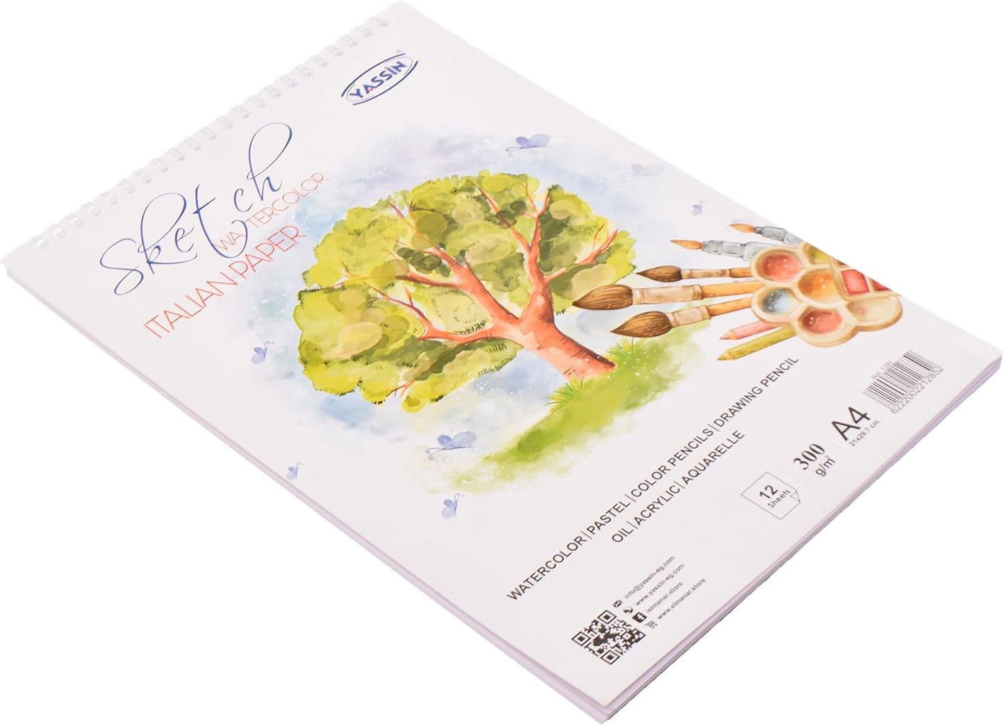 Yassin Sketchbook A4 Wire 300 Gm, Crafted From High-Quality Materials - NO: 1285