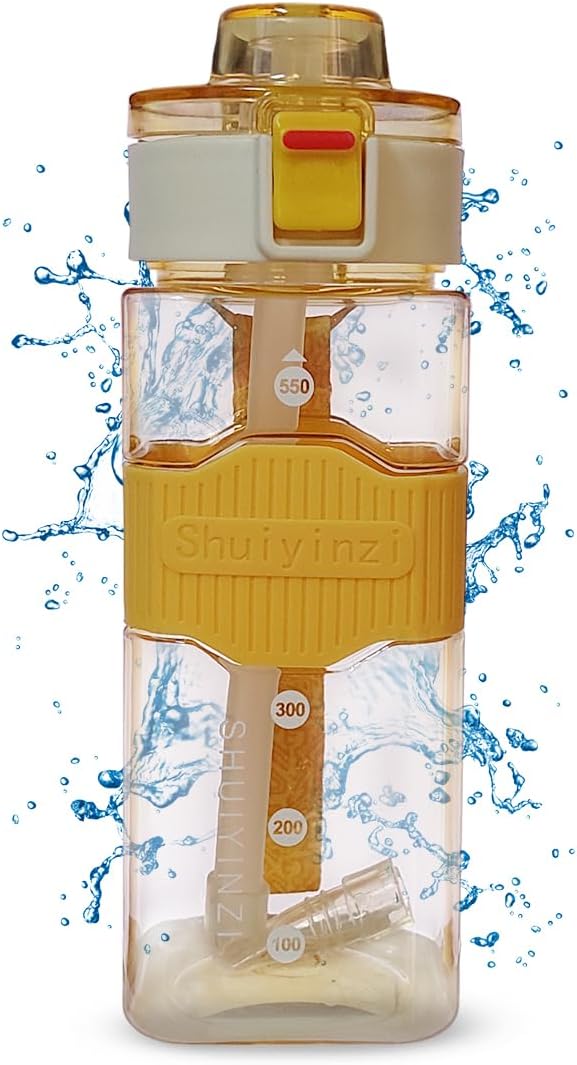 Water Bottle Leak-Proof Sport with Straw, Portable Fashion Outdoor - 500ml