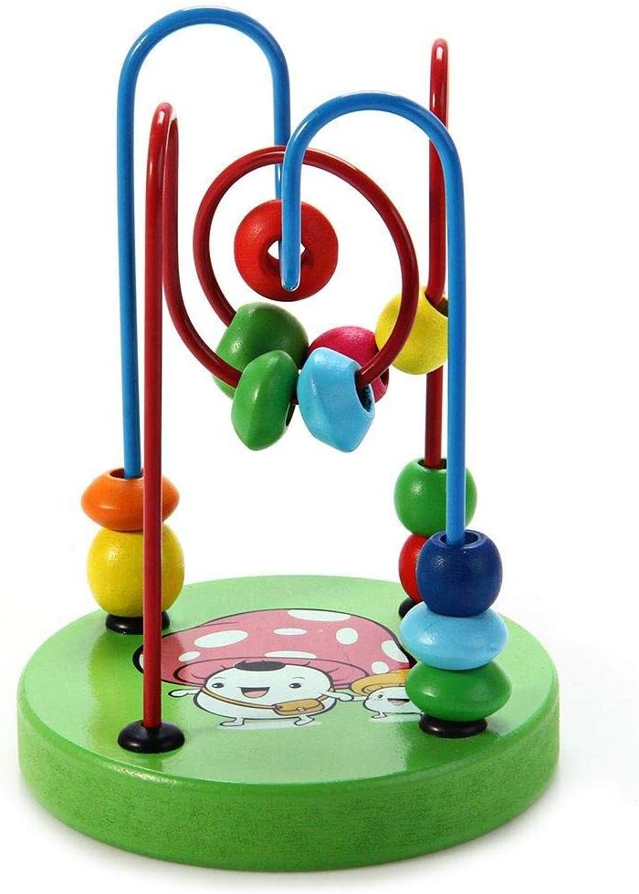 لعبة تعليمية صغيرة ملونة للأطفال، لعبة خشبية حول الخرز - قطعة واحدة