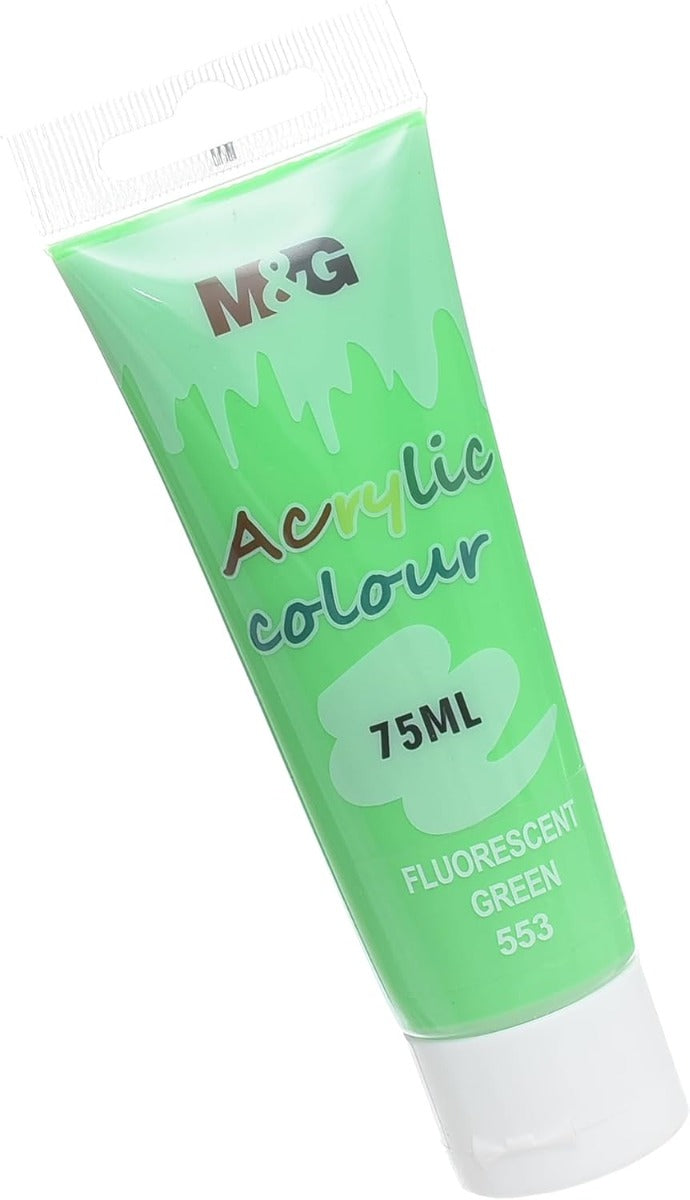 M&G Chenguang Acrylic Colour Tube, Bold Art Creation, 75ml - Fluorescent Green (553) - No:APLN6598