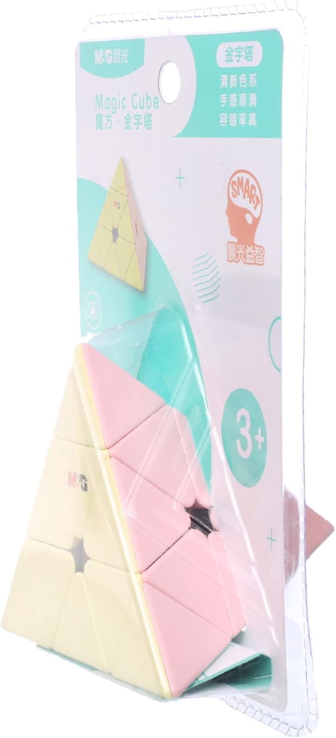 M&G Chenguang Magic Cube Pyramid Puzzle – Triangular 3D Brain Teaser for Kids Ages 3+ – Colorful Educational Logic Toy - No: APK959X3