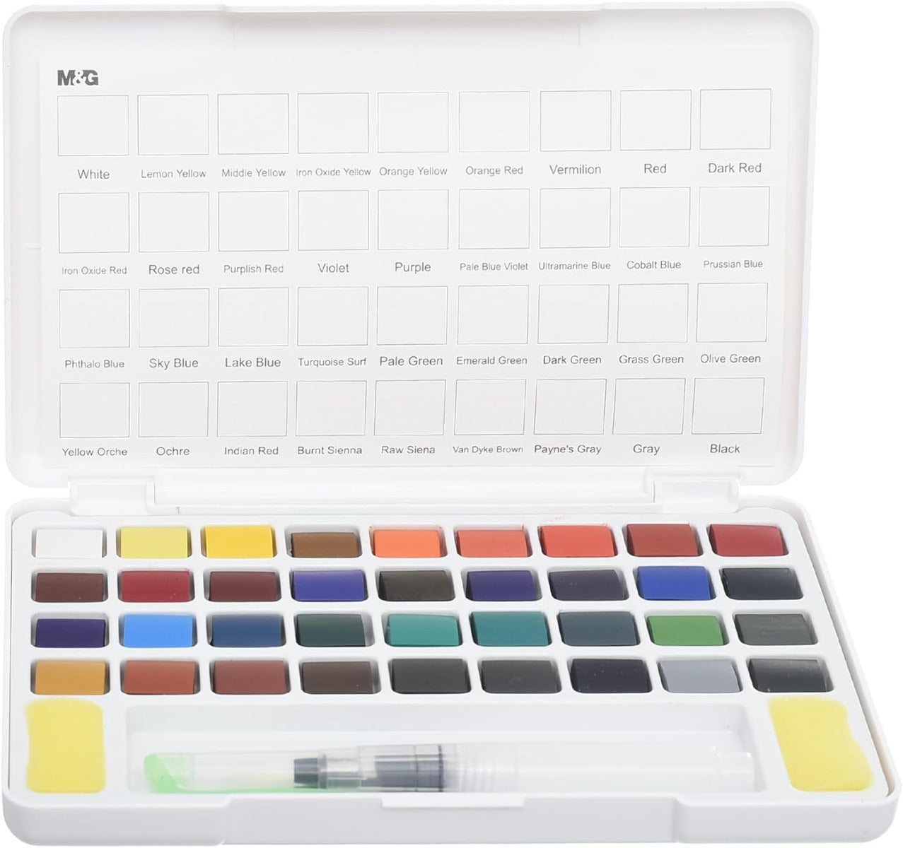 M&G Chenguang Solid Watercolor Set, Vibrant Acrylic Art, Smooth Application, 36 Colors - No:APL976P2