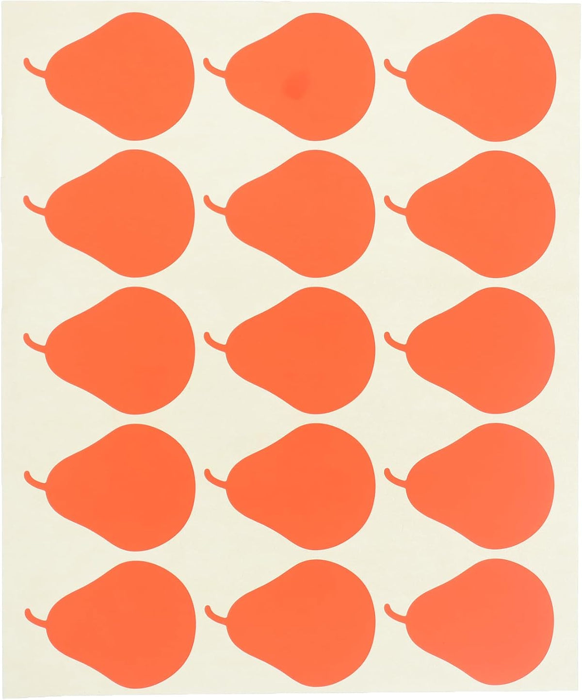 El Manar Charming Pear-Shaped Adhesive Label Sticker, 31x41 mm With Premium Material - Red Fluorescent - 60 Labels - No:0798