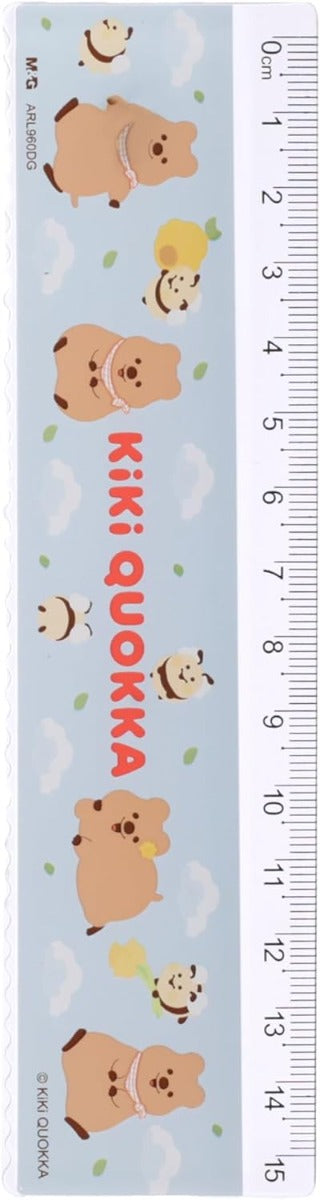 M&G Chenguang KIKI Quokka Plastic Ruler, 15cm for Precise Measurements - 1pcs - No:ARL960DG