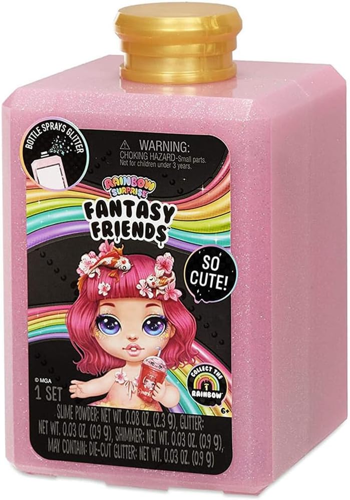 أصدقاء خياليون من قوس قزح مفاجئون يبصقون سلايم لامع + رذاذ لامع