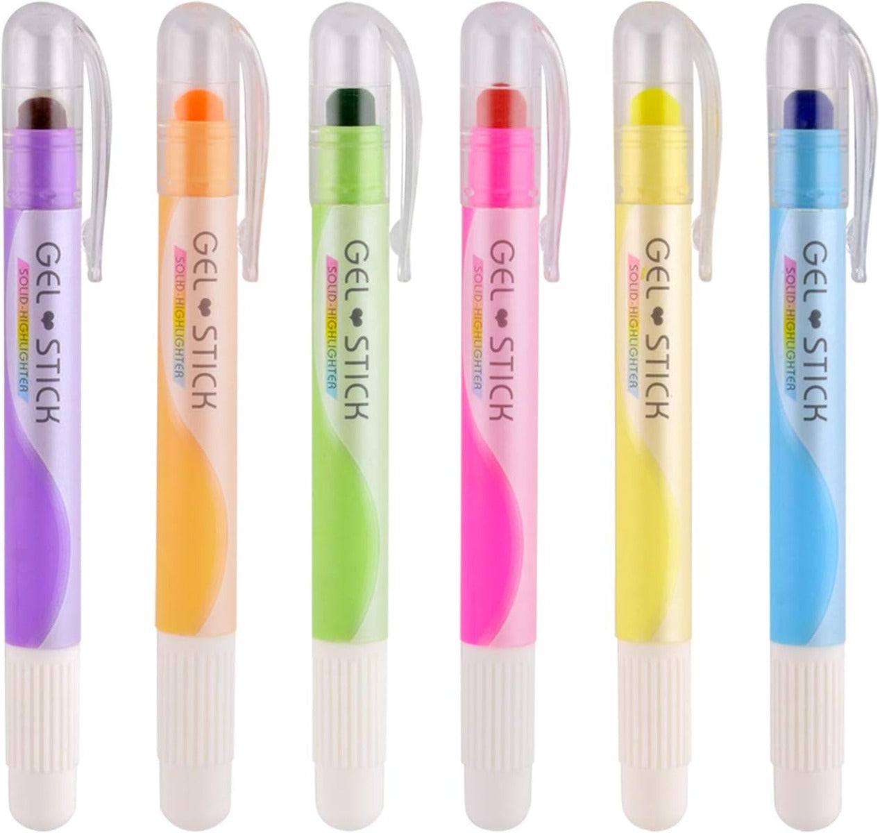 Chosch Solid Highlighter Stick Cute Cool Novelty 6 pieces Gel Stick Highlighter Set - No:CS-8100