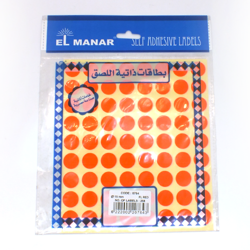 Stickers elmanar Red size 15 mm