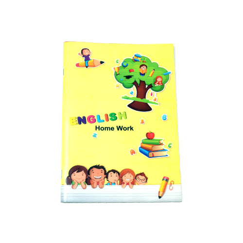 Yassin 0833 Homework Stapled PP Notebook, A4 Size, 80 Sheets, English Lined- assorted colors