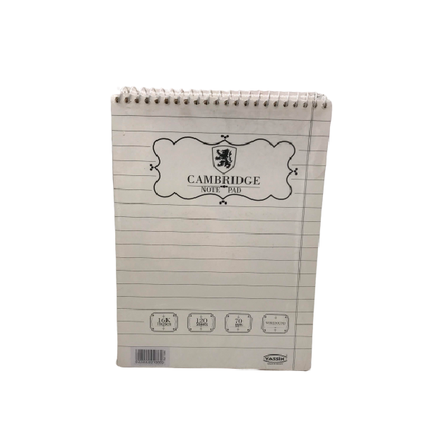 Yassin Cambridge Notebook 120 Sheets 19*26 70GSM