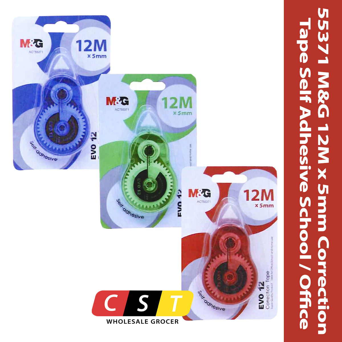 M&G Chenguang EVO Correction Tape Self Adhesive 12M x 5mm - No:ACT55371