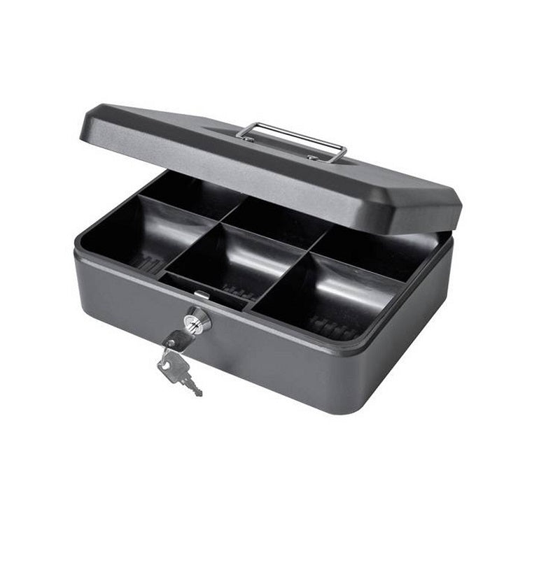 Cathedral Metal Cash Box, 10 Inch - Black