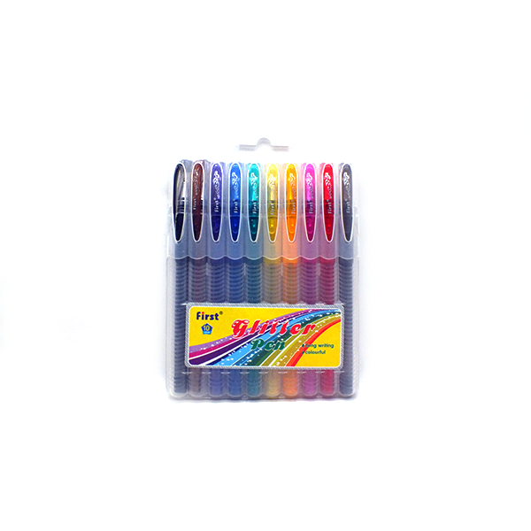 Set Of 10 Colored Glitter Pens