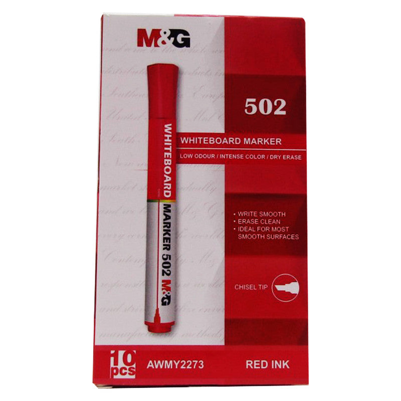M&G Red Whiteboard Marker 502 Chisel Tip
